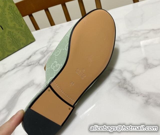 Best Price Gucci Princetown GG Denim Flat Slippers Light Green 2025 557730