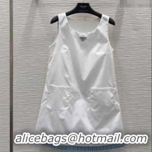 Cheap Discount Prada Nylon Dress 0411 White 2025