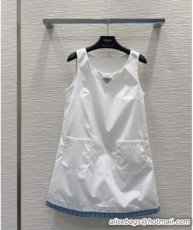 Cheap Discount Prada Nylon Dress 0411 White 2025
