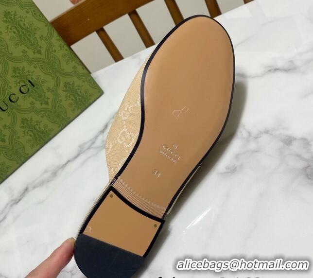 Charming Gucci Princetown GG Denim Flat Slippers Beige Yellow 2025 557730