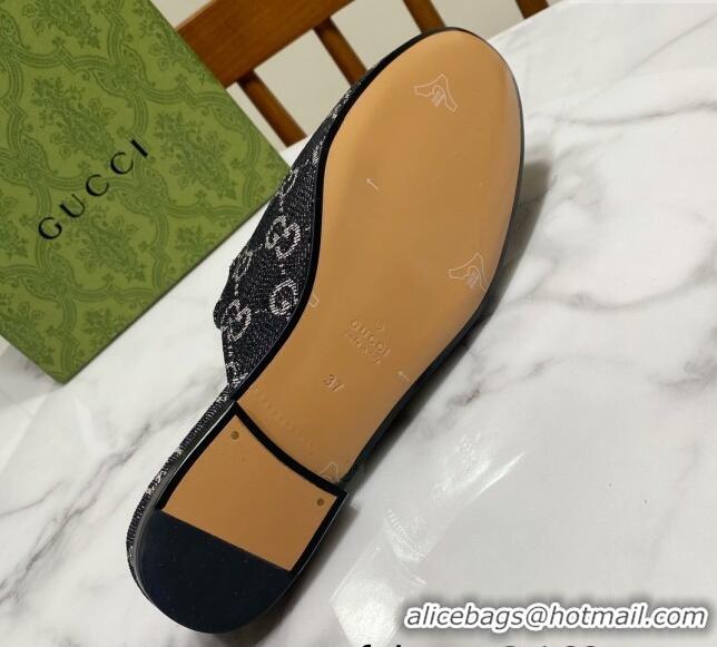 Low Cost Gucci Princetown GG Denim Flat Slippers Black 2025 557730