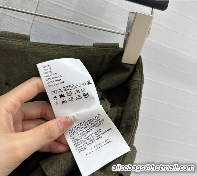 Buy Discount Prada Cotton Denim Skirt 042901 Green 2025
