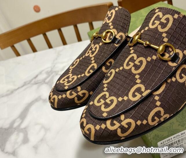 Good Product Gucci Princetown GG Check Fabric Flat Slippers Brown 2025 557730
