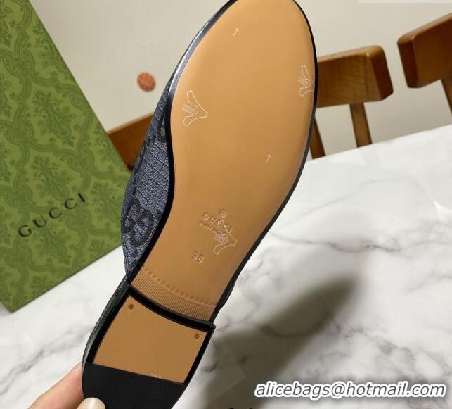 Buy Luxury Gucci Princetown GG Check Fabric Flat Slippers Grey 2025 557730