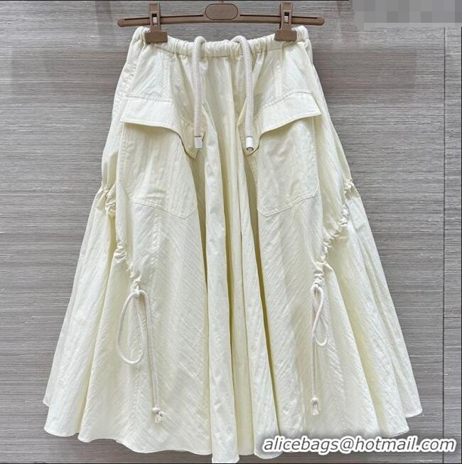 Super Quality Prada Cotton Skirt 042983 White 2025