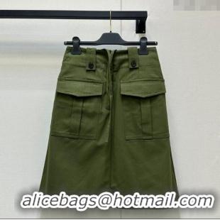 ​Buy Fashionable Prada Pockets Skirt 30003 Green 2025