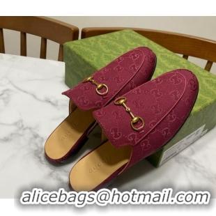 Big Discount Gucci Princetown GG Canvas Flat Slippers Ancora Red 2025 557730