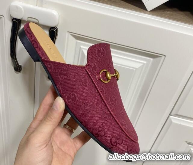 Big Discount Gucci Princetown GG Canvas Flat Slippers Ancora Red 2025 557730