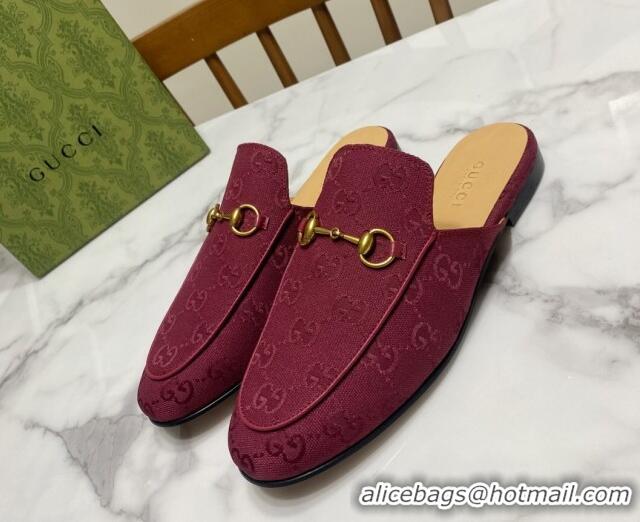 Big Discount Gucci Princetown GG Canvas Flat Slippers Ancora Red 2025 557730