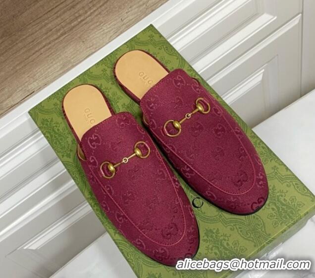 Big Discount Gucci Princetown GG Canvas Flat Slippers Ancora Red 2025 557730