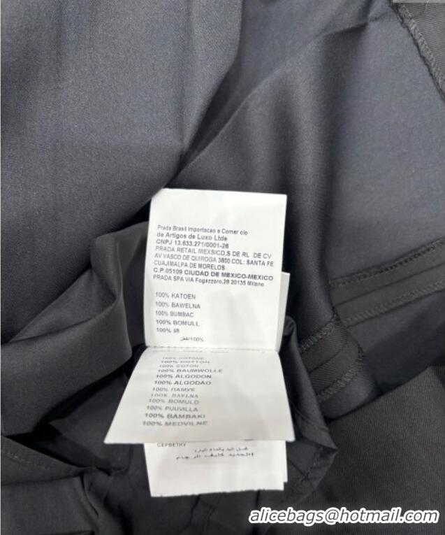 Original Cheap Prada Pleated Cotton Mini Skirt 30034 Grey 2025