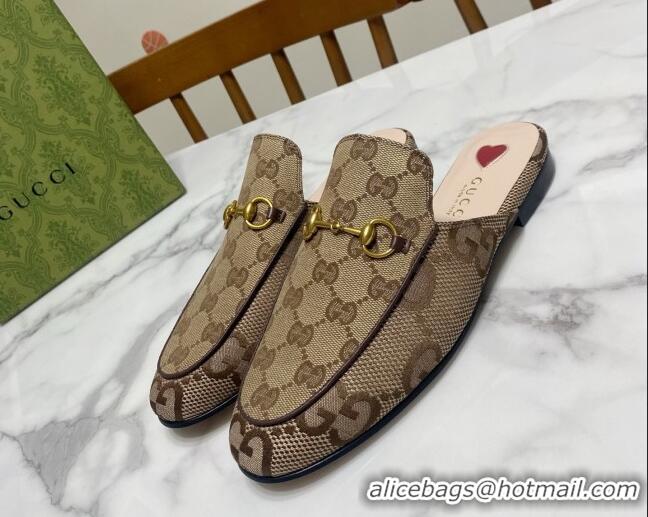 Sophisticated Gucci Princetown GG Canvas Flat Slippers Beige/Brown 2025 557730