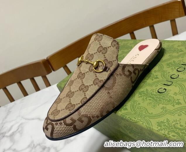 Sophisticated Gucci Princetown GG Canvas Flat Slippers Beige/Brown 2025 557730