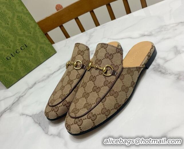 Cheap Price Gucci Princetown GG Canvas Flat Slippers Beige2 2025 557730