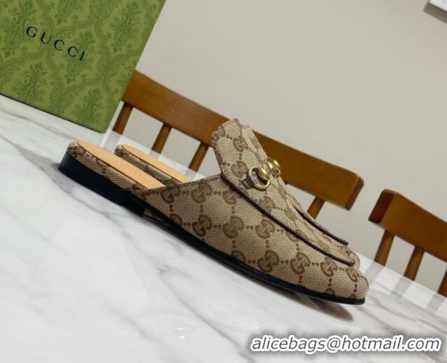 Cheap Price Gucci Princetown GG Canvas Flat Slippers Beige2 2025 557730