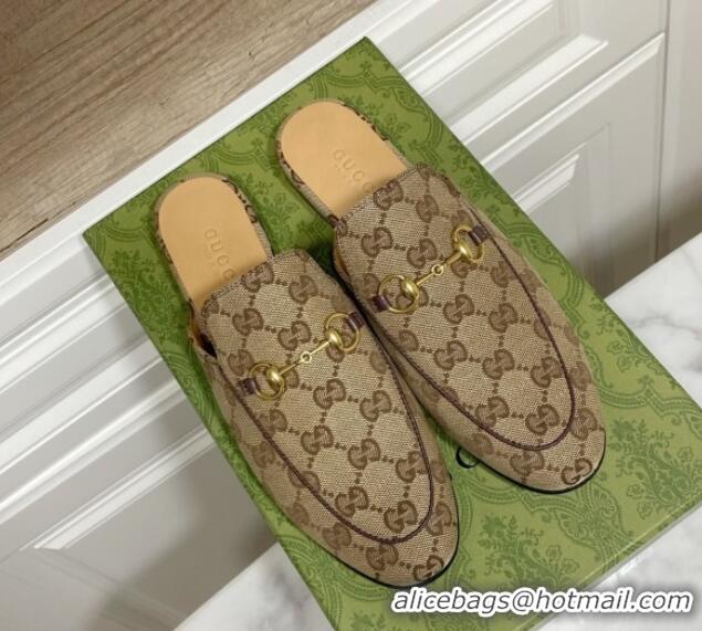 Cheap Price Gucci Princetown GG Canvas Flat Slippers Beige2 2025 557730