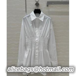 Chic Inexpensive Prada Waisted Shirt 430040 White 2025