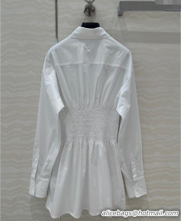 Chic Inexpensive Prada Waisted Shirt 430040 White 2025