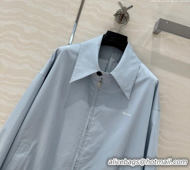 Reasonable Price Prada Cotton Shirt 30066 Blue 2025