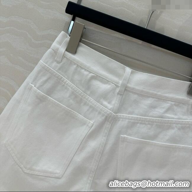 Good Promotional Prada Denim Shorts P050706 White 2025