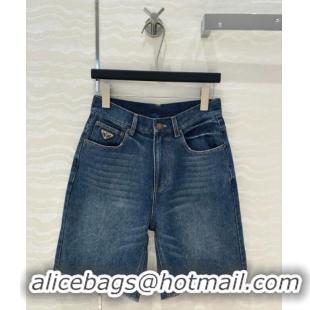 Super Quality Prada Denim Shorts P050707 Blue 2025
