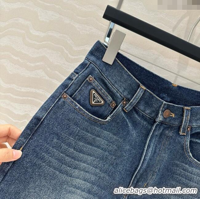 Super Quality Prada Denim Shorts P050707 Blue 2025