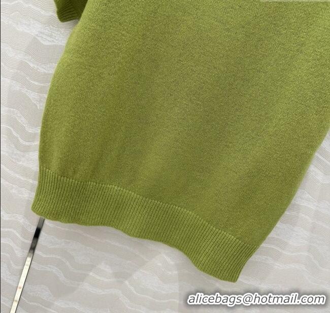 Buy Discount Prada Wool & Cashmere Short-sleeved Sweater P050716 Green 2025