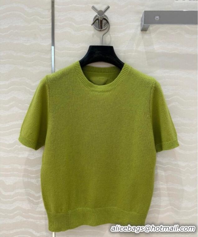 Buy Discount Prada Wool & Cashmere Short-sleeved Sweater P050716 Green 2025