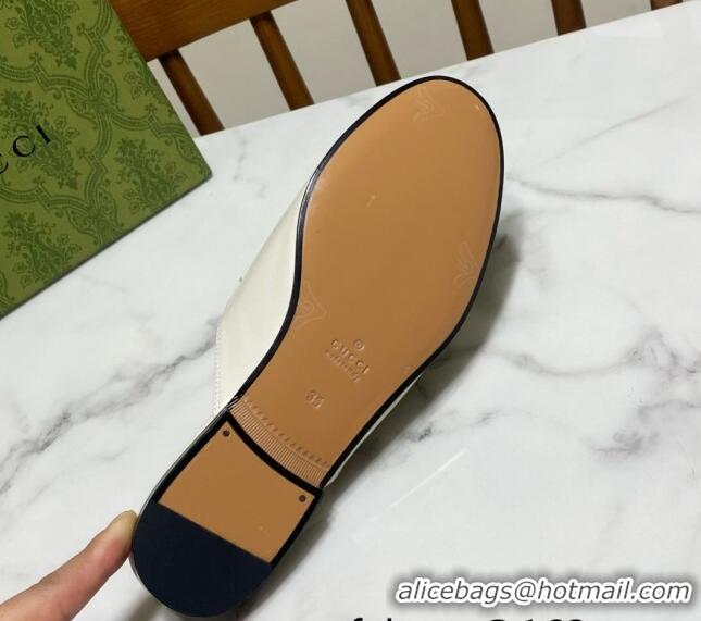 Unique Style Gucci Princetown Calf Leather Flat Slippers White 2025 557730