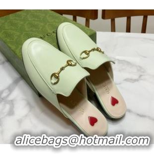 Top Grade Gucci Princetown Calf Leather Flat Slippers Mint 2025 557730