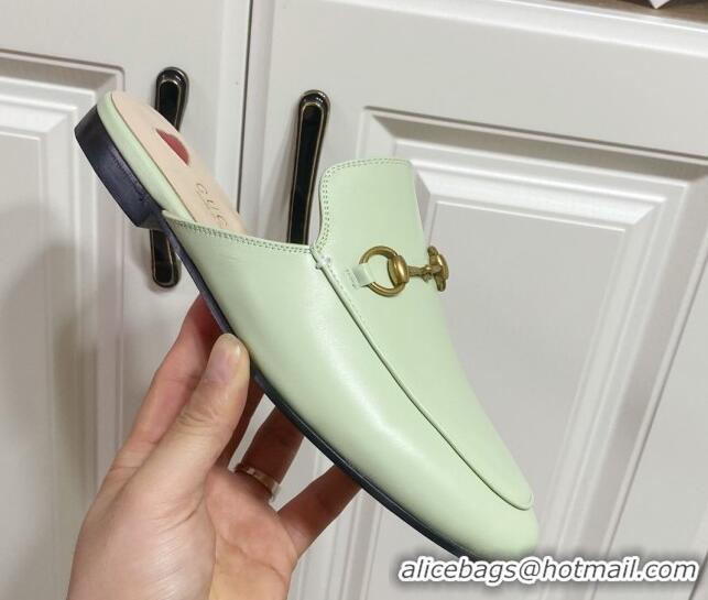Top Grade Gucci Princetown Calf Leather Flat Slippers Mint 2025 557730
