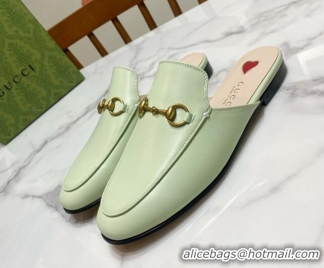 Top Grade Gucci Princetown Calf Leather Flat Slippers Mint 2025 557730