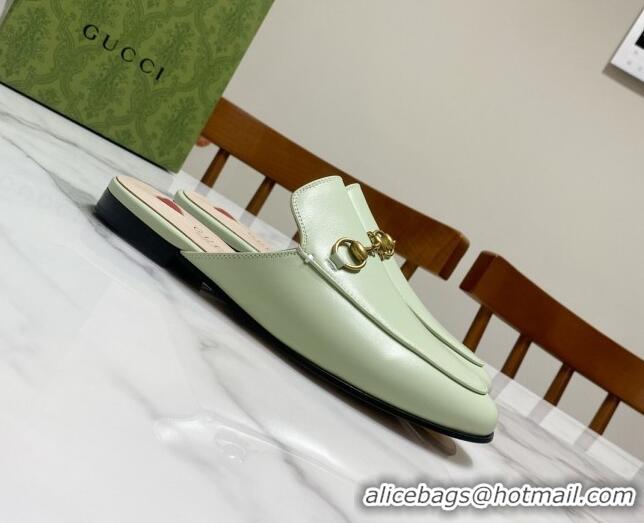 Top Grade Gucci Princetown Calf Leather Flat Slippers Mint 2025 557730