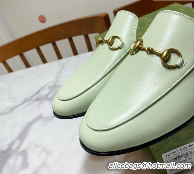 Top Grade Gucci Princetown Calf Leather Flat Slippers Mint 2025 557730