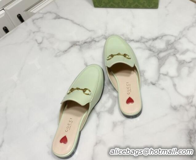 Top Grade Gucci Princetown Calf Leather Flat Slippers Mint 2025 557730