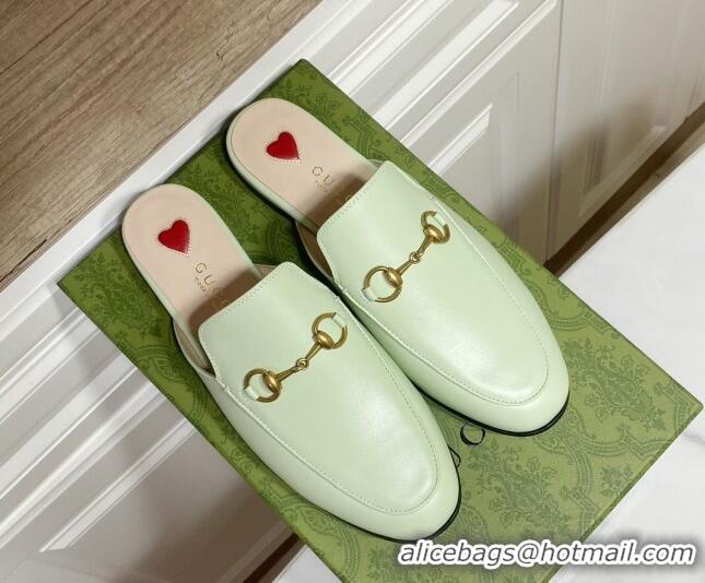 Top Grade Gucci Princetown Calf Leather Flat Slippers Mint 2025 557730