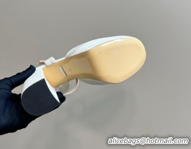 Good Quality Gucci Calfskin Platform Pump with Double G 817258 Whtie