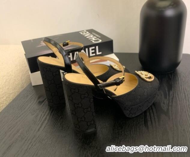 Purchase Gucci Platform Pump with Double G 817258 Black