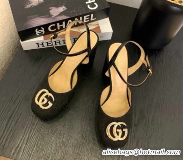 Purchase Gucci Platform Pump with Double G 817258 Black