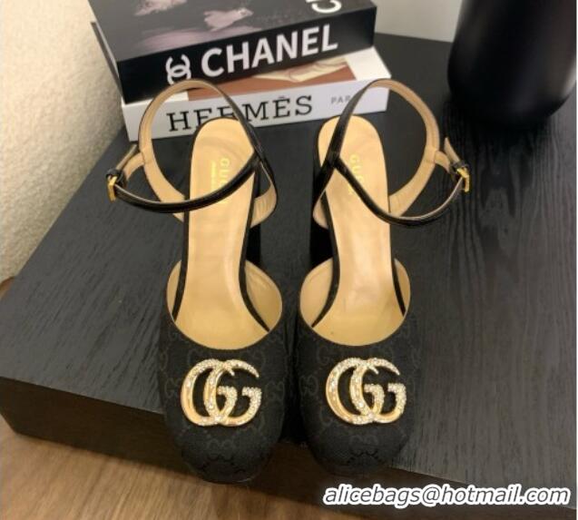 Purchase Gucci Platform Pump with Double G 817258 Black