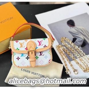 Grade Design Louis Vuitton LV Nano Diane Chain Pouch 0512 White/Multicolor 2025