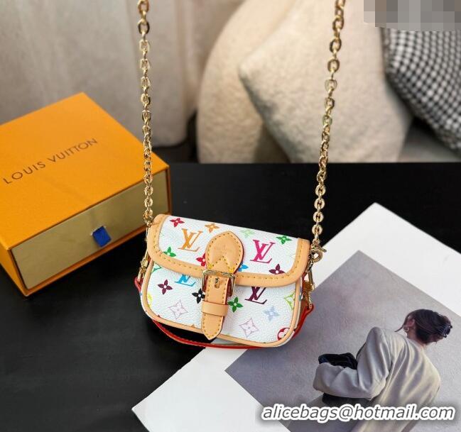 Grade Design Louis Vuitton LV Nano Diane Chain Pouch 0512 White/Multicolor 2025