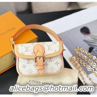Buy Cheap Louis Vuitton LV Nano Diane Chain Pouch 0512 White/Nude 2025