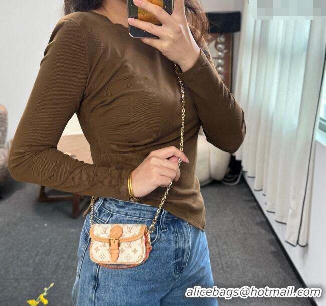 Buy Cheap Louis Vuitton LV Nano Diane Chain Pouch 0512 White/Nude 2025