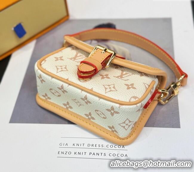 Buy Cheap Louis Vuitton LV Nano Diane Chain Pouch 0512 White/Nude 2025