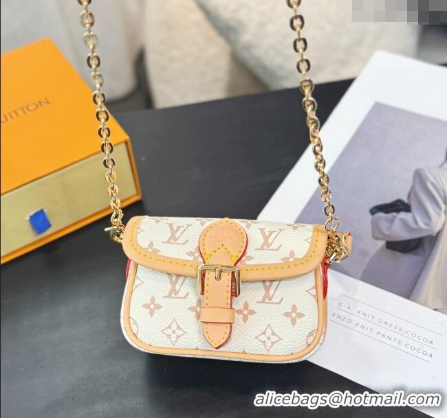 Buy Cheap Louis Vuitton LV Nano Diane Chain Pouch 0512 White/Nude 2025