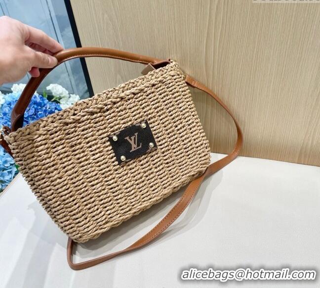 Unique Grade Louis Vuitton Straw Basket Bag LV051301 Khaki 2025