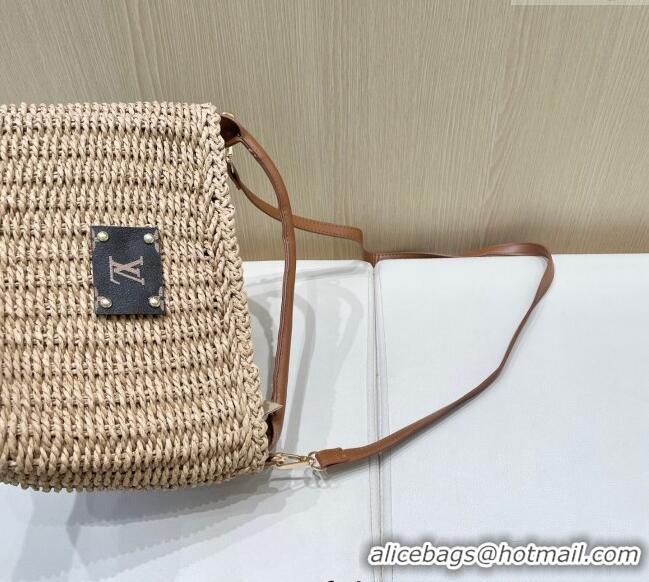 Unique Grade Louis Vuitton Straw Basket Bag LV051301 Khaki 2025