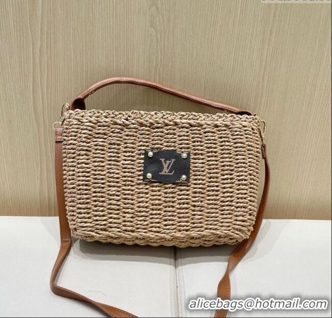 Unique Grade Louis Vuitton Straw Basket Bag LV051301 Khaki 2025