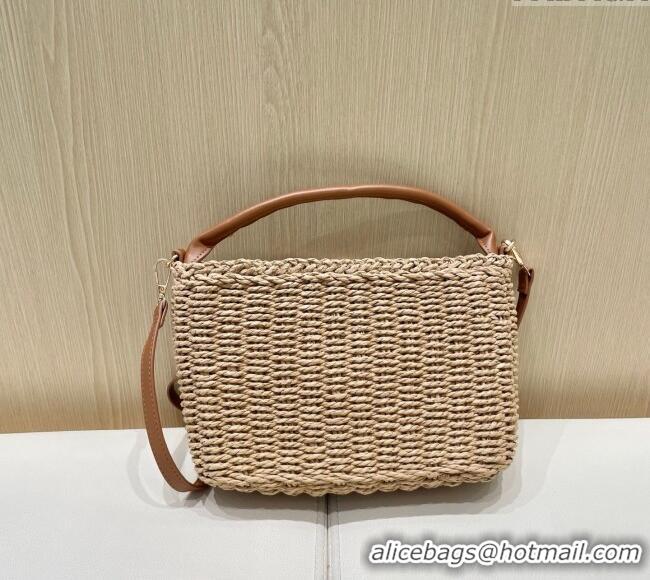 Unique Grade Louis Vuitton Straw Basket Bag LV051301 Khaki 2025
